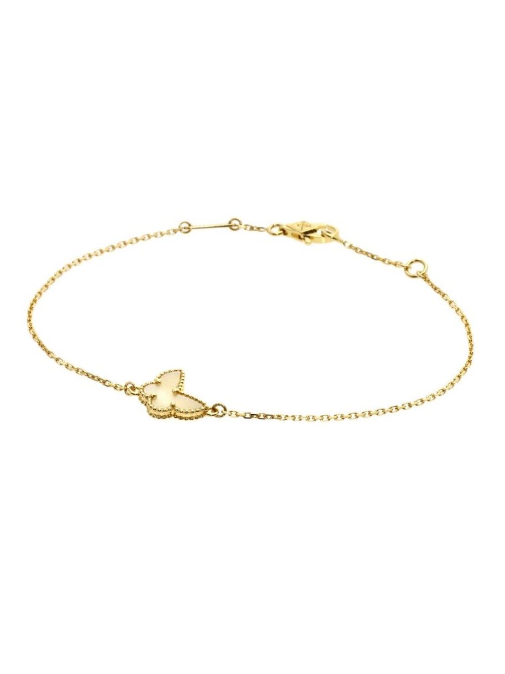 Van Cleef & Arpels Sweet Papillon Shell Bracelet 18k Yellow Gold